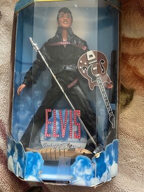 PELVIS Elvis Action Figure in Black with Silver Microphone